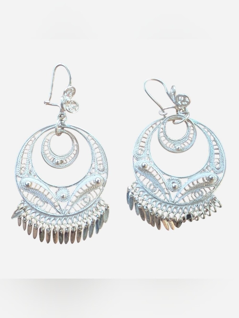 Sterling Silver 925 Filigree Wire Circle Mandala Earrings‼️Price is firm‼️ - Picture 6 of 7